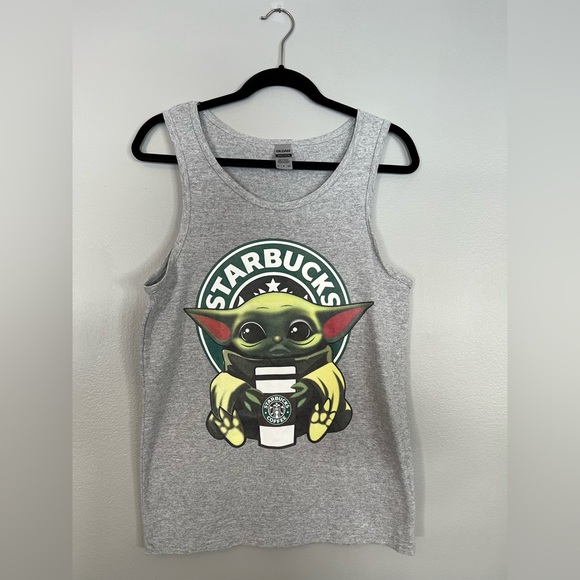 Starbucks baby yoda mandalorian grogu women’s tank top size s small - Picture 1 of 7